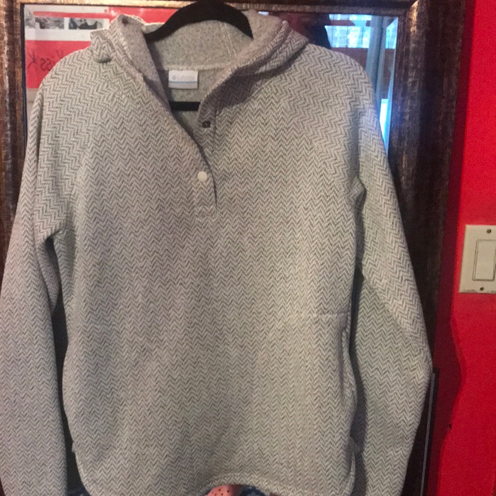 Columbia Pullover, Herringbone Pattern, Size L - image 2